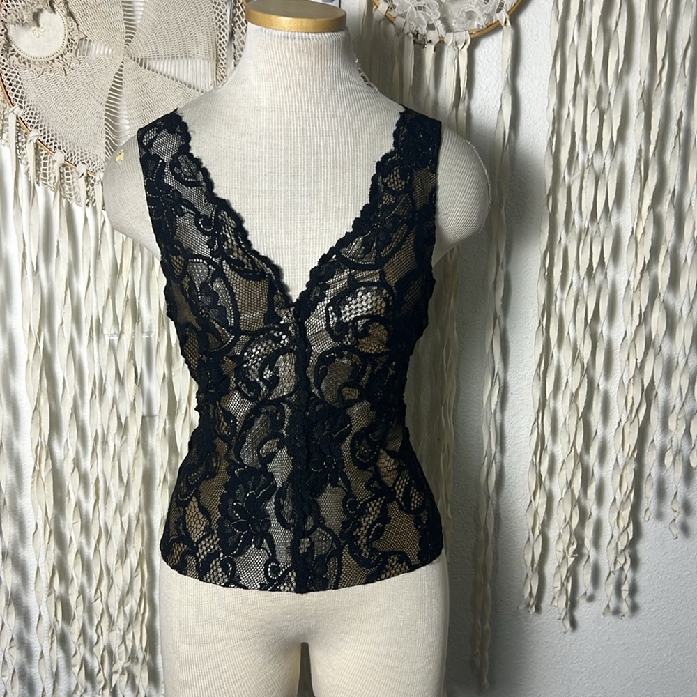 Vintage | Marvel by La Perla Black Lace Structured Corset Size 42/US Small